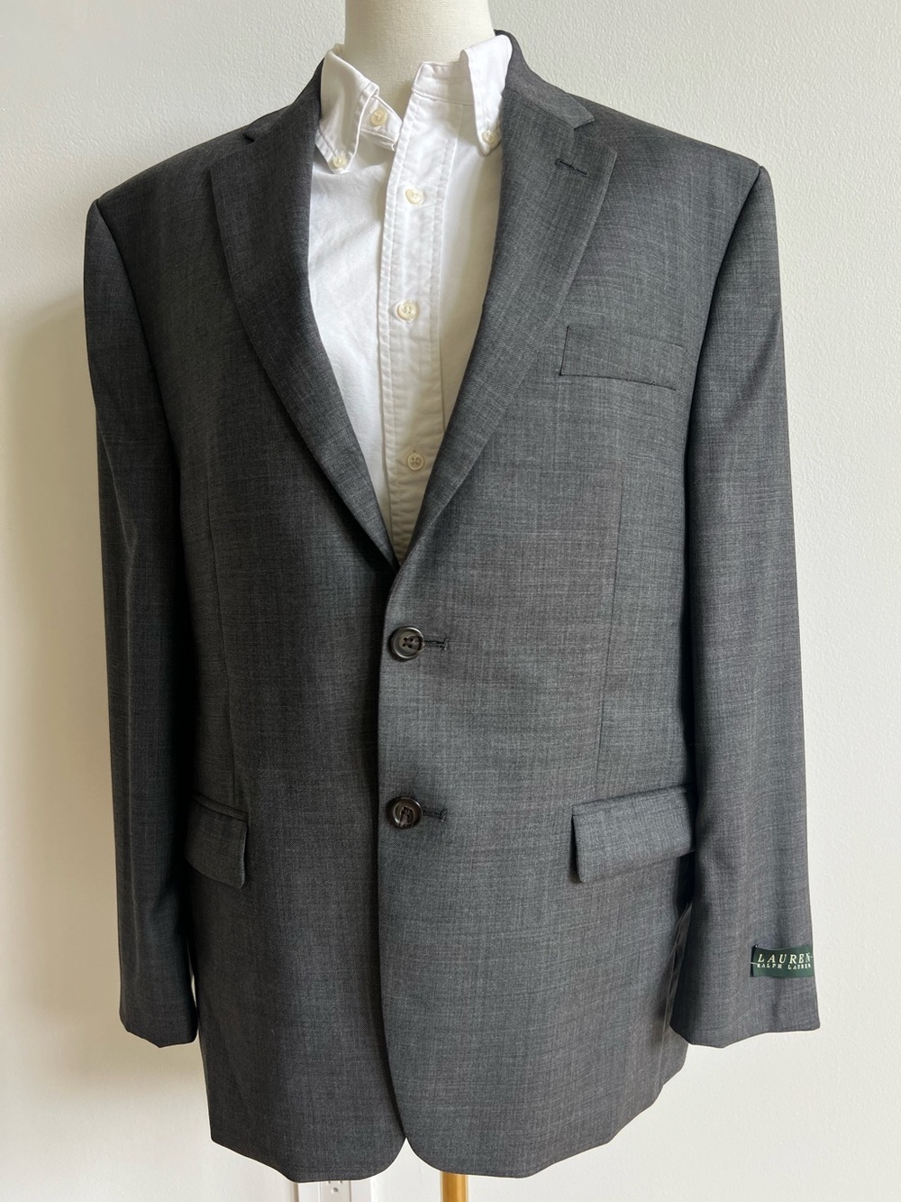 Lauren Ralph Lauren Men’s 44S Sport Coat 100% Wool Dark Gray Blazer Made Canada